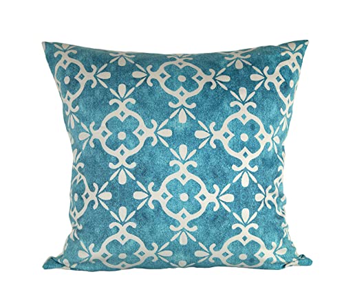Quadratische Kissenbezüge 45 x 45 cm Kissenhülle Dekokissen Orientalische Muster Marrakesch für Wohnzimmer, Schlafzimmer, Sofa, Couch in 3 verschiedenen Mustern. (Blau) von Haus und Deko
