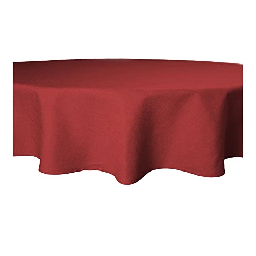 Tischdecke Bordeaux 140 cm Ø rund Struktur Mitteldecke Leinen-Optik beschichtet Wasser und Schmutz abweisend Lotuseffekt von Haus und Deko