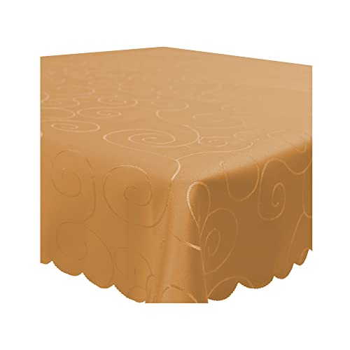 Tischdecke Damast Ornamente Circle, 110x110 cm Orange, edel bestickte Tischdecken, Tischdeko Wohnzimmer Esszimmer, Tischtuch Bügelfrei und Fleckenabweisend, pflegeleicht waschbar Tischdecke Damast Ornamente Circle, 110x110 cm Orange, edel bestickte Tischdecken, Tischdeko Wohnzimmer Esszimmer, Tischtuch Bügelfrei und Fleckenabweisend, pflegeleicht waschbar von Haus und Deko