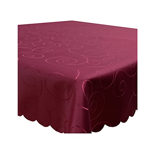 Tischdecke Damast Ornamente Circle, 130x130 cm Bordeaux, edel bestickte Tischdecken, Tischdeko Wohnzimmer Esszimmer, Tischtuch Bügelfrei und Fleckenabweisend, pflegeleicht waschbar Tischdecke Damast Ornamente Circle, 130x130 cm Bordeaux, edel bestickte Tischdecken, Tischdeko Wohnzimmer Esszimmer, Tischtuch Bügelfrei und Fleckenabweisend, pflegeleicht waschbar von Haus und Deko