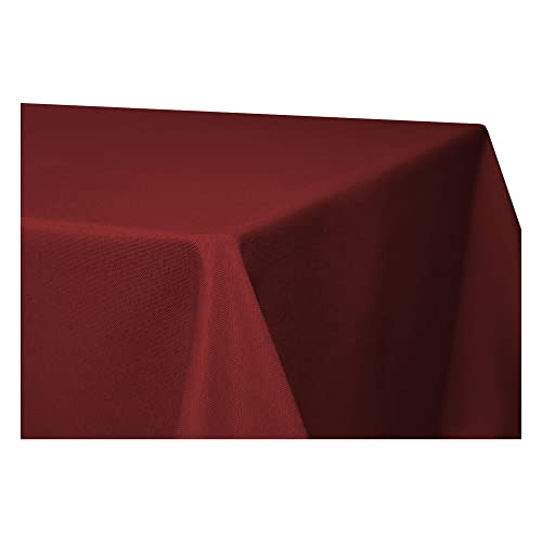 Tischdecke rechteckig Leinenoptik Lotuseffekt Tischwäsche Wasserabweisend Tischtuch Fleckenabweisend Bügelfrei Abwischbar Waschbar Innen und Außen Perleffekt (110 x 110 cm, Bordeaux) von Haus und Deko