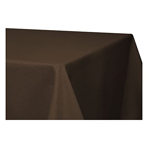Tischdecke rechteckig Leinenoptik Lotuseffekt Tischwäsche Wasserabweisend Tischtuch Fleckenabweisend Bügelfrei Abwischbar Waschbar Innen und Außen Perleffekt (110 x 110 cm, braun) von Haus und Deko