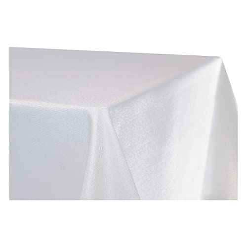 Tischdecke rechteckig Leinenoptik Lotuseffekt Tischwäsche Wasserabweisend Tischtuch Fleckenabweisend Bügelfrei Abwischbar Waschbar Innen und Außen Perleffekt (110 x 160 cm, weiß) von Haus und Deko