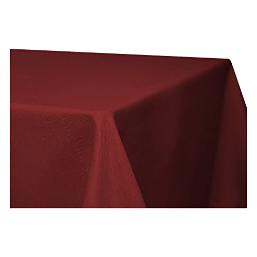 Tischdecke rechteckig Leinenoptik Lotuseffekt Tischwäsche Wasserabweisend Tischtuch Fleckenabweisend Bügelfrei Abwischbar Waschbar Innen und Außen Perleffekt (110 x 180 cm, Bordeaux) von Haus und Deko