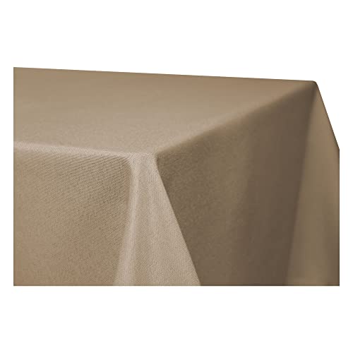 Tischdecke rechteckig Leinenoptik Lotuseffekt Tischwäsche Wasserabweisend Tischtuch Fleckenabweisend Bügelfrei Abwischbar Waschbar Innen und Außen Perleffekt (110 x 180 cm, beige Natur) von Haus und Deko