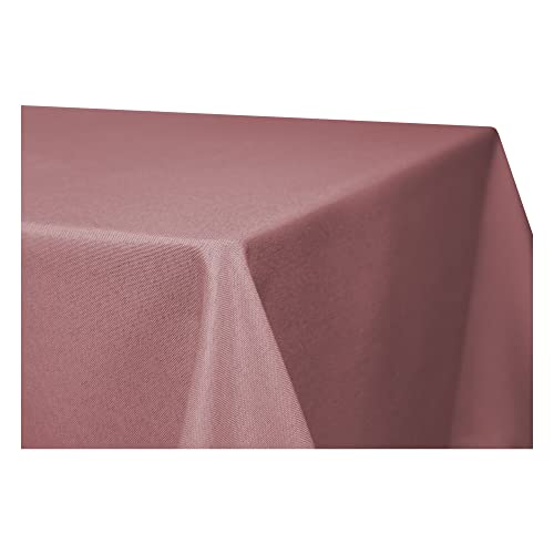 Tischdecke rechteckig Leinenoptik Lotuseffekt Tischwäsche Wasserabweisend Tischtuch Fleckenabweisend Bügelfrei Abwischbar Waschbar Innen und Außen Perleffekt (130 x 260 cm, Altrosa) von Haus und Deko