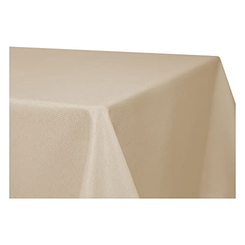 Tischdecke rechteckig Leinenoptik Lotuseffekt Tischwäsche Wasserabweisend Tischtuch Fleckenabweisend Bügelfrei Abwischbar Waschbar Innen und Außen Perleffekt (130 x 300 cm, Ecru) von Haus und Deko
