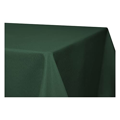 Tischdecke rechteckig Leinenoptik Lotuseffekt Tischwäsche Wasserabweisend Tischtuch Fleckenabweisend Bügelfrei Abwischbar Waschbar Innen und Außen Perleffekt (130 x 340 cm, dunkelgrün) von Haus und Deko