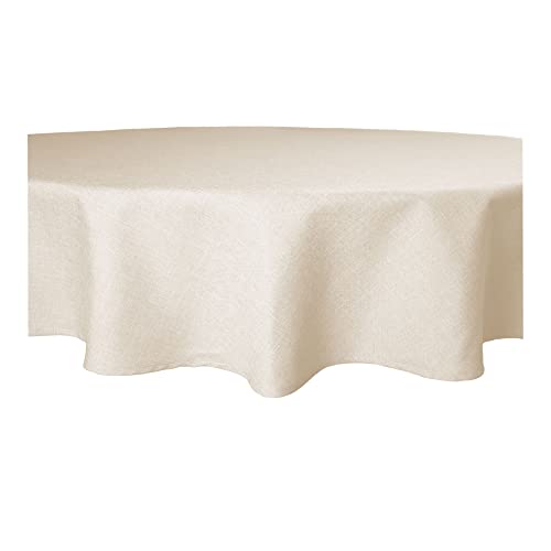 Tischdecke rund 160 cm Ø beschichtet Struktur Leinen-Optik Wasser abweisend Lotuseffekt #1081 Ecru von Haus und Deko