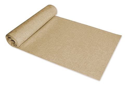 Tischläufer 40 x 100 cm Beige Natur rechteckig Leinenoptik Tischdecke Lotuseffekt Tischwäsche Wasserabweisend Tischtuch Fleckenabweisend Bügelfrei Abwischbar Knitterfrei Innen und Außen von Haus und Deko