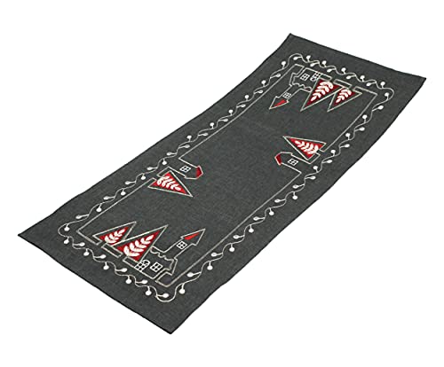 Tischläufer Weihnachten 40 x 90 cm Stickerei Kirche Mitteldecke Weihnachtsdeko Dekorativ Weihnachtstischdecken Tischdecke Advent Tischdeko Tischdecken von Haus und Deko