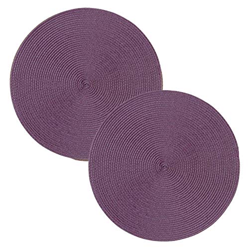 Tischset 2er Set Aubergine rund 35 cm Ø Platzset abwaschbar Platzdeckchen Untersetzer Tischset 2er Set Aubergine rund 35 cm Ø Platzset abwaschbar Platzdeckchen Untersetzer von Haus und Deko
