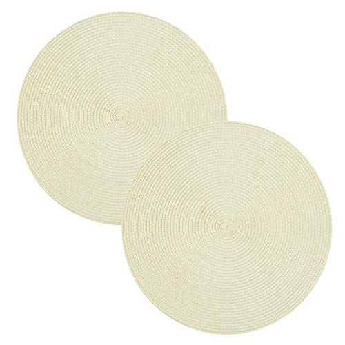 Tischset 2er Set Ecru rund 35 cm Ø Platzset abwaschbar Platzdeckchen Untersetzer Tischset 2er Set Ecru rund 35 cm Ø Platzset abwaschbar Platzdeckchen Untersetzer von Haus und Deko
