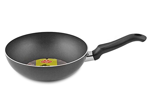 Ballarini Firenze Wok, Antihaftbeschichtung mit Griff, Rund, Aluminium, Anthrazit, 24 cm von BALLARINI