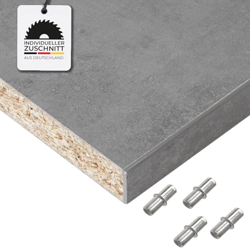 Hausfux Einlegeboden, Regalboden nach Maß - 1,9 cm Starke Spanplatte, melaminbeschichtet, einseitige ABS-Kante - Made in Germany - Maßanfertigung - für Möbelbau (Loftec, 40 x 40 cm) von Hausfux