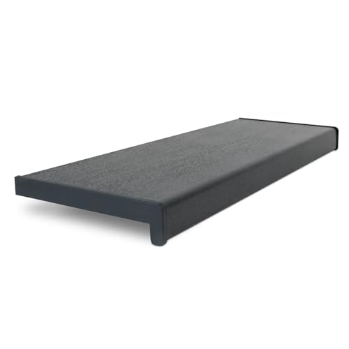 HausFux Fensterbank innen Kunststoff | PVC nach Maß inkl. Seitenabschlüsse (Graphit, T x L | 15 x 180 cm) von Hausfux