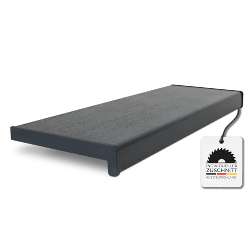 HausFux Fensterbank innen Kunststoff | PVC nach Maß inkl. Seitenabschlüsse (Graphit, T x L | 15 x 180 cm) von Hausfux