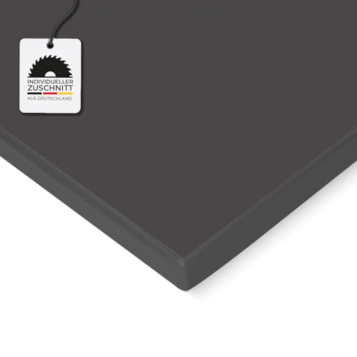 HausFux Spanplatte nach Maß - 1,9 cm stark, melaminbeschichtet, mit ABS-Kante - Made in Germany - Maßanfertigung - für Möbel- und Innenausbau (Basalt Grau, 190 x 40 cm) von Hausfux