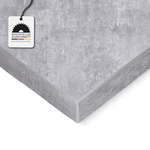 HausFux Spanplatte nach Maß - 1,9 cm stark, melaminbeschichtet, mit ABS-Kante - Made in Germany - Maßanfertigung - für Möbel- und Innenausbau (Bellato Grau, 150 x 30 cm) von Hausfux