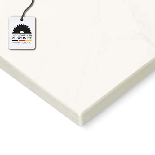 HausFux Spanplatte nach Maß - 1,9 cm stark, melaminbeschichtet, mit ABS-Kante - Made in Germany - Maßanfertigung - für Möbel- und Innenausbau (India Marmor, 60 x 10 cm) von Hausfux
