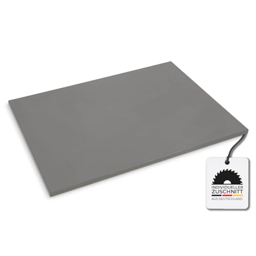 Hausfux Tischplatte nach Maß - 1,9 cm Starke Spanplatte mit ABS-Kante - individueller Zuschnitt - Made in Germany (Basalt Grau, 90 x 90 cm) von Hausfux