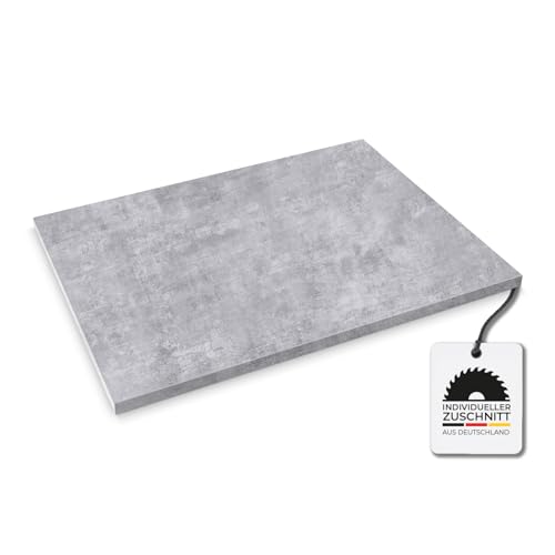 Hausfux Tischplatte nach Maß - 1,9 cm Starke Spanplatte mit ABS-Kante - individueller Zuschnitt - Made in Germany (Bellato Grau, 100 x 70 cm) von Hausfux
