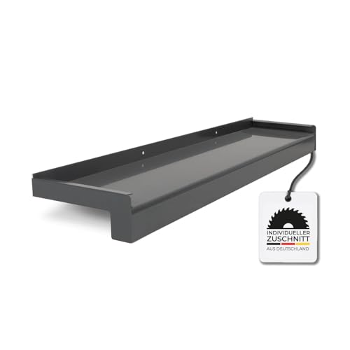 HausFux jetLINE Aluminium Fensterbank außen - nach Maß inkl. Putzabschluss, Klinkerabschluss oder Alu-Gleitabschluss - individueller Zuschnitt - bis 3 m (Anthrazit, T x L | 26 x 150 cm) von Hausfux