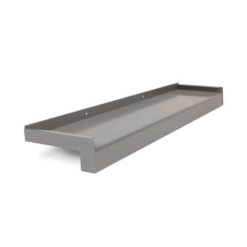 HausFux jetLINE Aluminium Fensterbank außen - nach Maß inkl. Putz Abschlüsse - individueller Zuschnitt - bis 3 m (Graualuminium, T x L | 11 x 50 cm) von HausFux