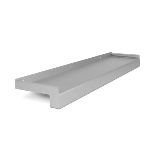 HausFux jetLINE Aluminium Fensterbank außen - nach Maß inkl. Putz Abschlüsse - individueller Zuschnitt - bis 3 m (Silber, T x L | 11 x 150 cm) von HausFux
