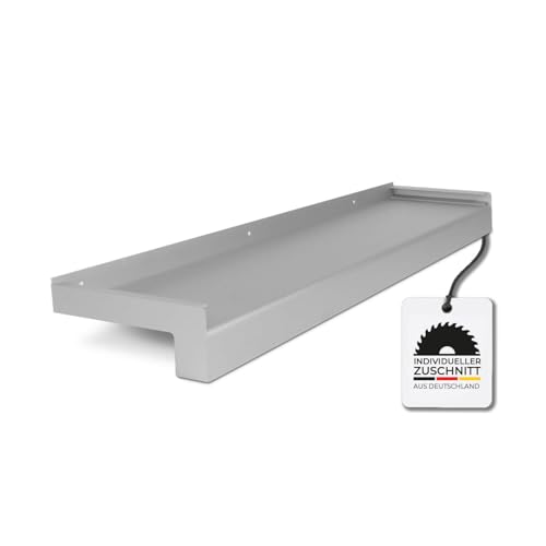 HausFux jetLINE Aluminium Fensterbank außen - nach Maß inkl. Putzabschluss, Klinkerabschluss oder Alu-Gleitabschluss - individueller Zuschnitt - bis 3 m (Silber, T x L | 19,5 x 180 cm) von Hausfux