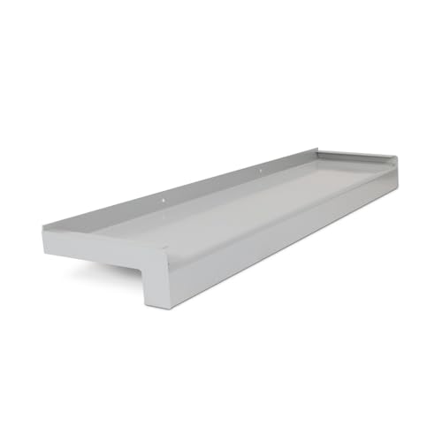HausFux jetLINE Aluminium Fensterbank außen - nach Maß inkl. Putz Abschlüsse - individueller Zuschnitt - bis 3 m (Weißaluminium, T x L | 15 x 100 cm) von HausFux