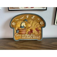 Give Ist Heut Unser Tägliches Brot Religiöse Wandtafel | Burwood Mitte Jahrhundert Hängende Christliche Wandkunst Give Ist Heut Unser Tägliches Brot Religiöse Wandtafel | Burwood Mitte Jahrhundert Hängende Christliche Wandkunst von HausModern