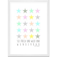 Kunstdruck, Poster Kinderzimmer, Kinderzimmer Bild, Geschenk Kind, Geschenk Taufe"Sei Frech Und Wild" von HausNr26