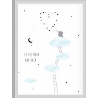 Kunstdruck, Print, Geschenk Taufe, Taufgeschenk, Geschenk Geburt, Kinderzimmer Poster, Nursery Print "To The Moon & Back" von HausNr26