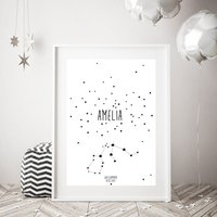 Sternzeichen Bild, Geburtsposter, Poster Geburt Sternzeichen, Taufgeschenk, Geschenk von HausNr26