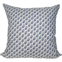 Lisa Fine Rambagh Kissenbezug - Rückseite Blau Auf Natur Solider Natürlicher Leinenrücken Alle Grössen Erhältlich von HausOfPillows
