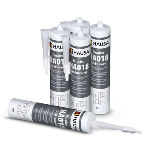 HAUSA Struktur-Acryl Fassaden-Acryl 5x 310ml weiß körniger Acryl-Dichtstoff HA018 zum Verfugen Füllen von Rissen Fugen Löchern im Innen- Außenbereich elastische Fugenmasse mit Körnung Putzacryl HAUSA Struktur-Acryl Fassaden-Acryl 5x 310ml weiß körniger Acryl-Dichtstoff HA018 zum Verfugen Füllen von Rissen Fugen Löchern im Innen- Außenbereich elastische Fugenmasse mit Körnung Putzacryl von Hausa