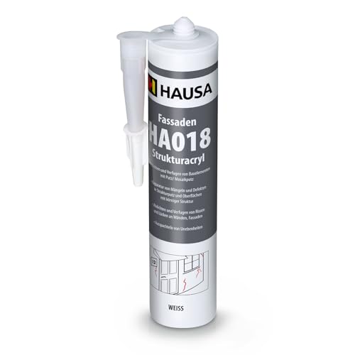 HAUSA Fassaden-Acryl 310ml weiß körniger Acryl-Dichtstoff HA018 - Elastische Fugenmasse mit Körnung für Innen- und Außenbereich HAUSA Fassaden-Acryl 310ml weiß körniger Acryl-Dichtstoff HA018 - Elastische Fugenmasse mit Körnung für Innen- und Außenbereich von Hausa