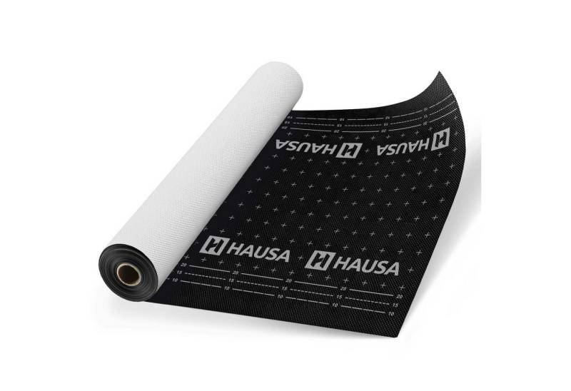 Hausa Dachbahn Unterspannbahn Premium HU150 gemäß ZVDH Klasse UDB-A / USB-A, Ohne Selbstklebestreifen, 750 m² pro Paket, (150g/m², 10-St., 10 x 1,5m x 50m), flexible dreilagige hochdiffusionsoffene Unterdeckbahn von Hausa