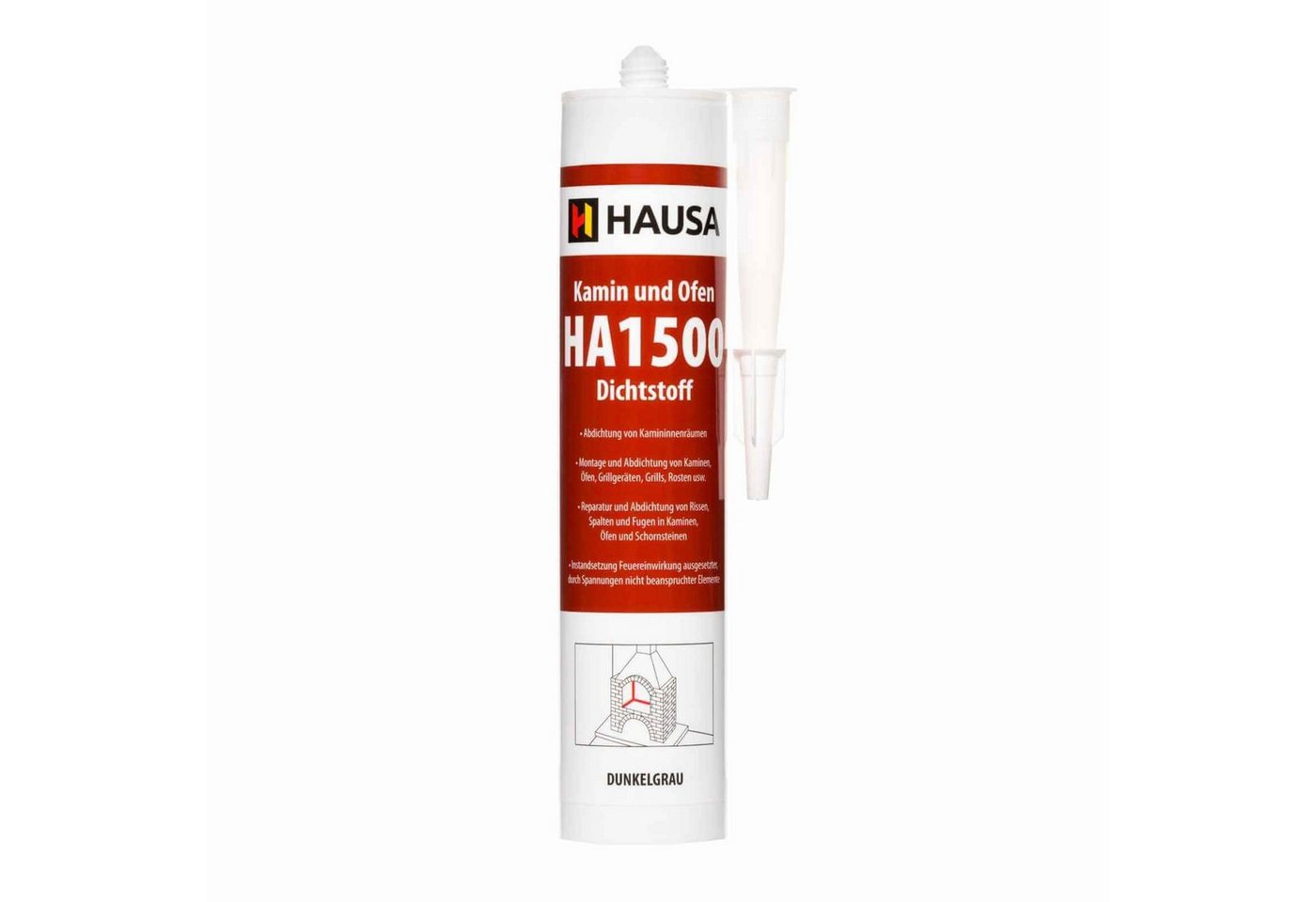 Hausa Dichtstoff HA1500, Kamin & Ofen Dichtstoff HA1500, (hitzebeständig Kaminofenkleber, 1-tlg., Spezial Dichtmasse), Feuerbeständig und Temperaturbeständig bis zu 1500°C von Hausa