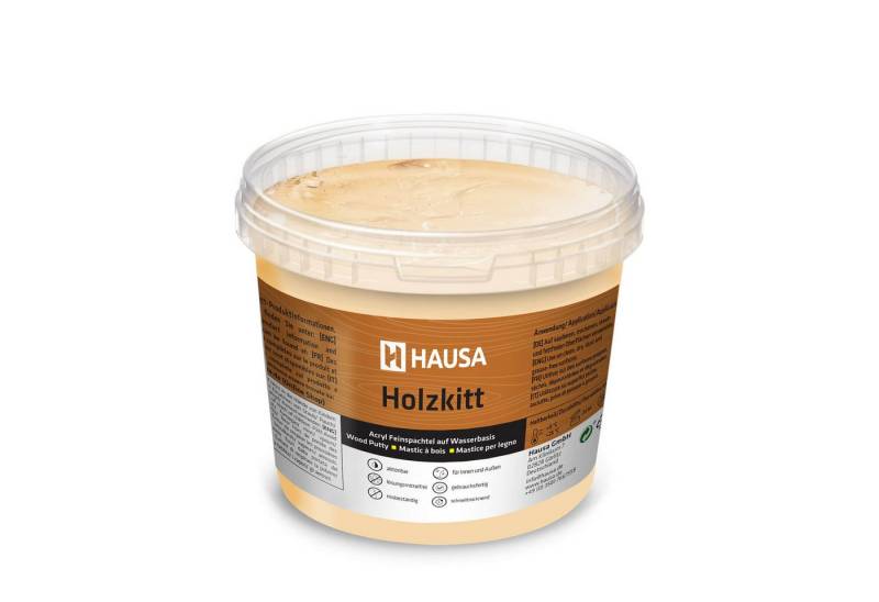 Hausa Holz-Reparaturset Holzkitt, 1kg gebrauchsfertig ausgezeichnete Füllkraft rissbeständig, 1-St., Buche Natur Holzspachtelmasse Kitt für Holz, Holzspachtel/Füllmasse zum Reparieren von Hausa