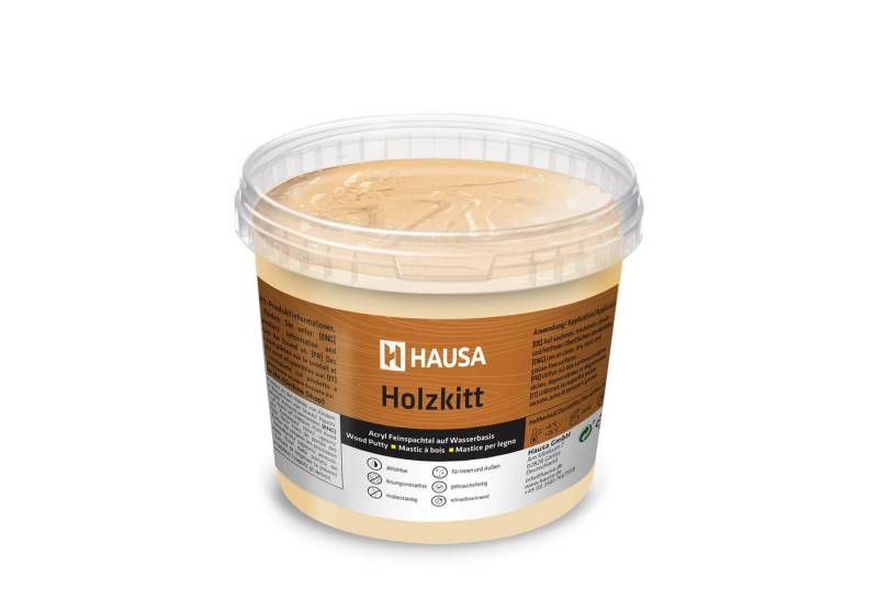 Hausa Holz-Reparaturset Holzkitt, 1kg gebrauchsfertig ausgezeichnete Füllkraft rissbeständig, 1-St., Eiche Natur Holzspachtelmasse Kitt für Holz, Holzspachtel/Füllmasse zum Reparieren von Hausa