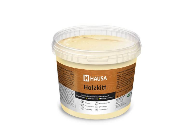 Hausa Holz-Reparaturset Holzkitt, 1kg gebrauchsfertig ausgezeichnete Füllkraft rissbeständig, 1-St., Kiefer Mittel Holzspachtelmasse Kitt für Holz, Holzspachtel/Füllmasse zum Reparieren von Hausa