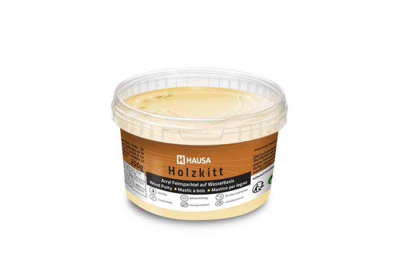Hausa Holz-Reparaturset Holzkitt, 250g gebrauchsfertig ausgezeichnete Füllkraft rissbeständig, 1-St., Gramm Kiefer Dunkel Holzspachtelmasse Kitt für Holz, Holzspachtel/Füllmasse zum Reparieren von Hausa