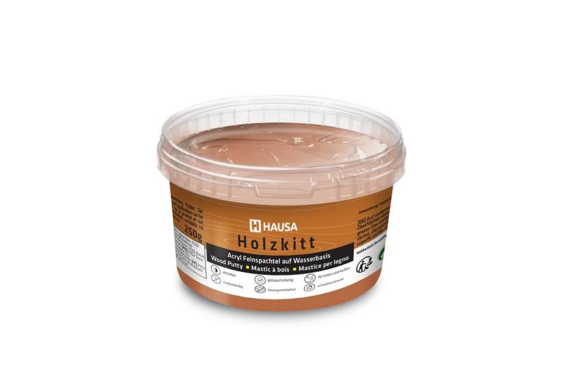 Hausa Holz-Reparaturset Holzkitt, 250g gebrauchsfertig ausgezeichnete Füllkraft rissbeständig, 1-St., Gramm Nussbaum Holzspachtelmasse Kitt für Holz, Holzspachtel/Füllmasse zum Reparieren von Hausa