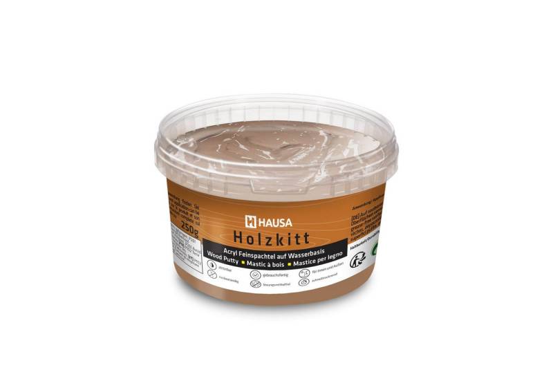 Hausa Holz-Reparaturset Holzkitt, 250g gebrauchsfertig ausgezeichnete Füllkraft rissbeständig, 1-St., Gramm Wenge Holzspachtelmasse Kitt für Holz, Holzspachtel/Füllmasse zum Reparieren von Hausa