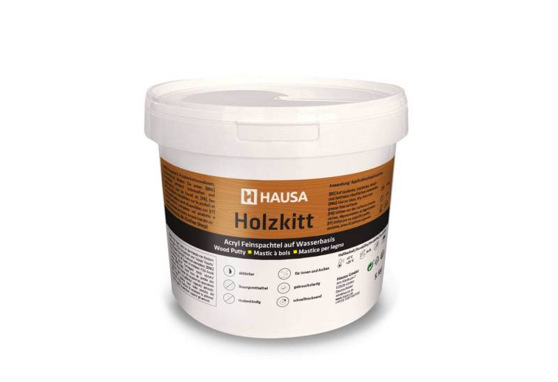 Hausa Holz-Reparaturset Holzkitt, 5kg gebrauchsfertig ausgezeichnete Füllkraft rissbeständig, 1-St., Nussbaum Holzspachtelmasse Kitt für Holz, Holzspachtel/Füllmasse zum Reparieren von Hausa