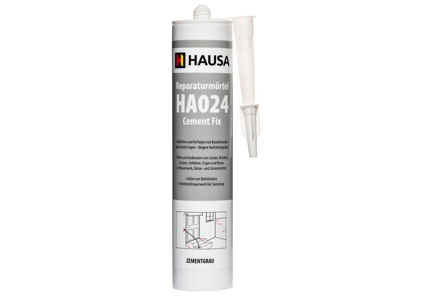 Hausa Reparaturmasse, Reparaturmörtel Cement Fix, (Reparaturmasse mit der Struktur, 310-tlg., HA024), Fugenmörtel Repair Rißacryl von Hausa