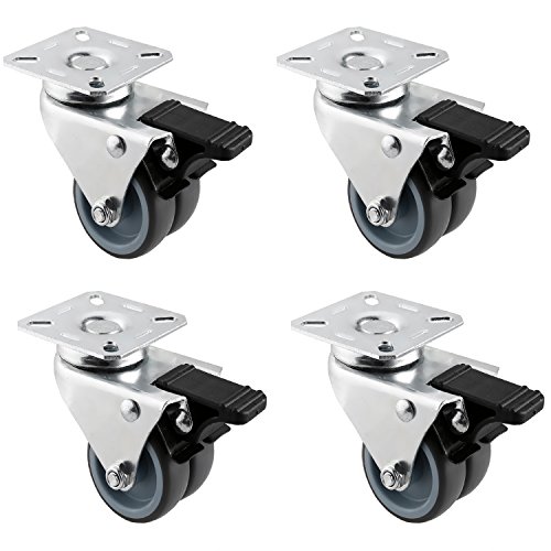 Hausee 4 Stücke Lenkrollen 50mm, Lenkrollen mit Bremse, Schwerlastrollen Transportrollen, Rollen für Möbel Strandkorbrollen mit Bremse Doppelrollen 200KG Hausee 4 Stücke Lenkrollen 50mm, Lenkrollen mit Bremse, Schwerlastrollen Transportrollen, Rollen für Möbel Strandkorbrollen mit Bremse Doppelrollen 200KG von Hausee
