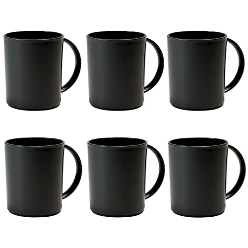 Hausfelder Kaffeebecher Kunststoff 6er Set, Camping Kaffeebecher 6 x 360 ml, Camping Tassen Set 6er (SpaceBlack) von Hausfelder